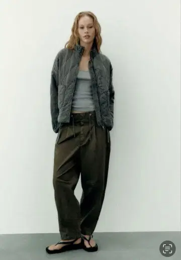 ZARA 포켓 부착 퀼팅 자켓