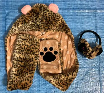 USJ 핑크 팬서 머플러 캡 / 귀도리 세트