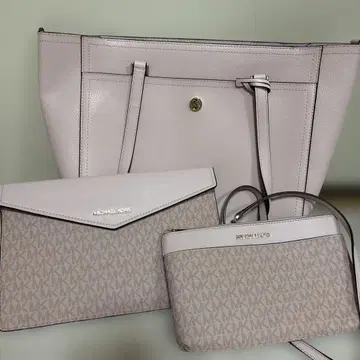 마이클코어스 라이트핑크 가죽 토트백 세트