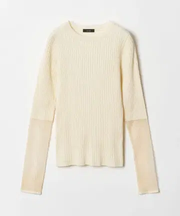 784 알아바일 시어 커프스 와이드 리브 풀오버 리브 니트 아이보리