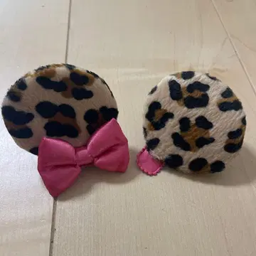 미니 레오파드 무늬 헤어핀 디즈니