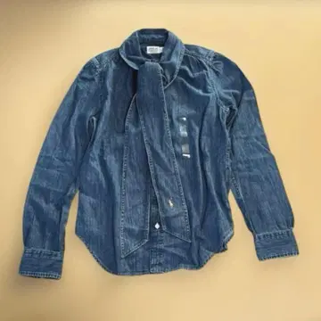 랄프 로렌 데님 셔츠 보타이