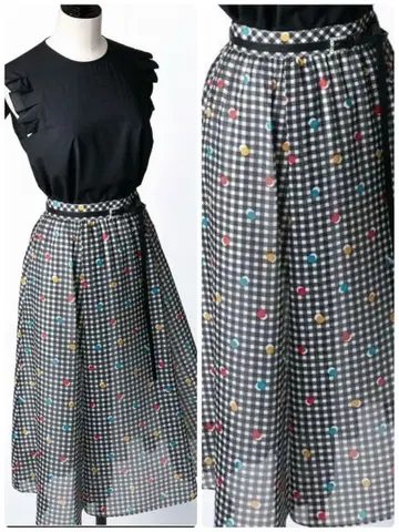 Rene 폴카 도트 시어 스커트 36