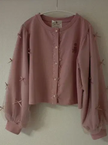 아오키 미사코 씨 NINA.S 콜라보 튤 벌룬 가디건 핑크 M 사이즈