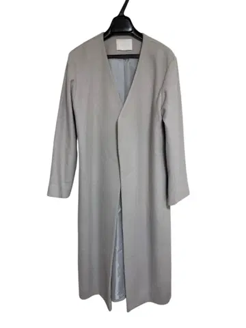 FEMIND TOKYO 노카라 롱 코트 그레이 울 코트 S