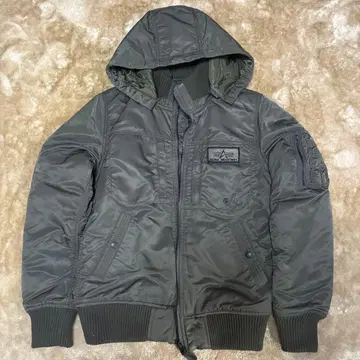 ALPHA INDUSTRIES MA-1 플라이트 자켓 카키 후드 부착
