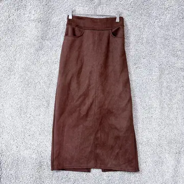 3367 미스틱 롱 스커트 F 브라운 스웨이드 느낌 허리밴딩