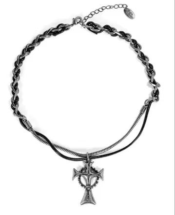 RosenKreuz guilty cross leather necklace