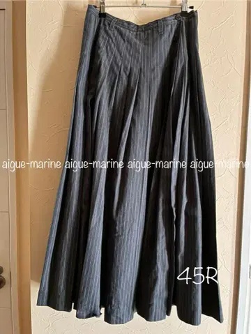 45R 스트라이프 패턴 롱 랩 스커트