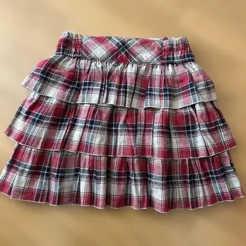 ANNIVERSARY 한정판 체크 무늬 프릴 미니 스커트