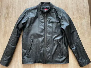 블랙 가죽 자켓 남성용 레드 모히칸 싱글 라이더 M