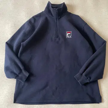 FILA (휠라) 하프 지퍼 상의 1990년대 네이비