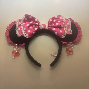 디즈니 미니 머리띠 핑크 프릴