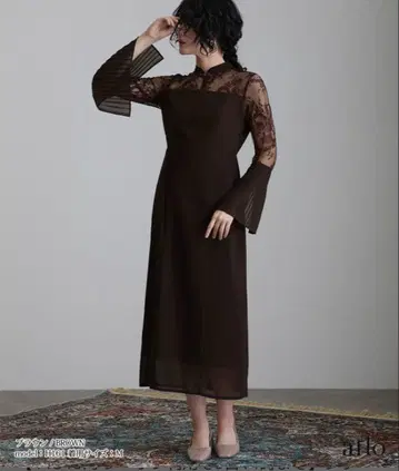 플리츠 쓰리 절개 차이나풍 원피스 결혼식 파티 드레스