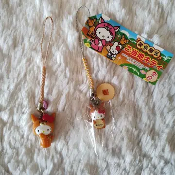 지역 한정 키티 나라 사슴 사슴 과자 끈 스트랩 2개 세트 희귀 레어