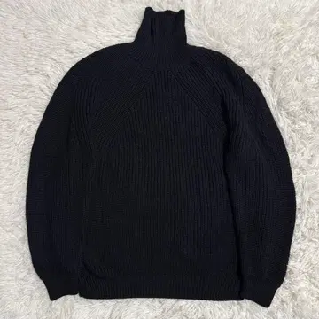 바토너 시그니처 울 터틀넥 니트 스웨터 L 블랙