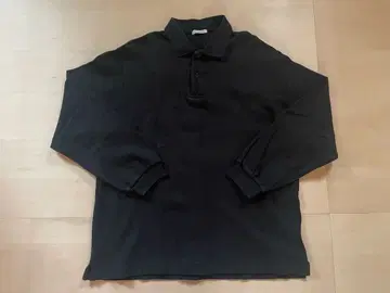 UNIVERSAL PRODUCTS 블랙 긴팔 피케 셔츠