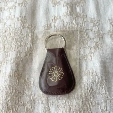 미사용 새상품 황궁 천연 가죽 키링 빨간색 (브라운)