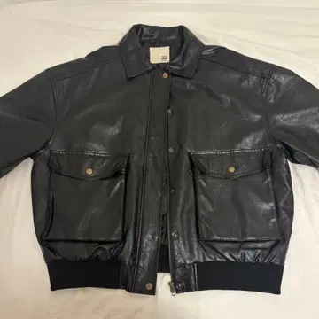 JaVa 블랙 가죽 봄버 자켓