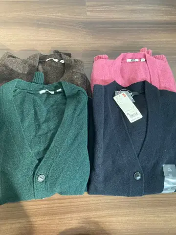 유니클로 긴팔 가디건 4세트 새상품 1개