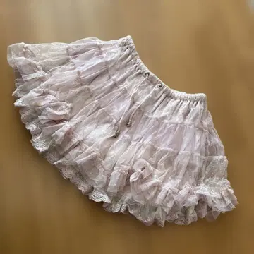 LIZ LISA 핑크 플레어 스커트 쉬폰 레이스