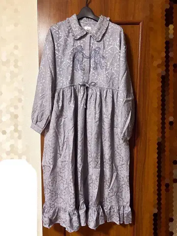 bear 자카드 셔츠 원피스 메리제니 곰 테디베어