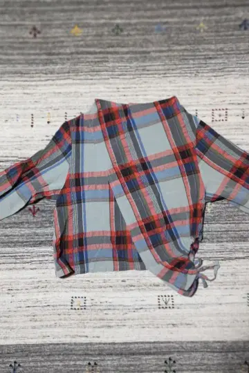 센소유니코 지우 체크 무늬 랩 셔츠