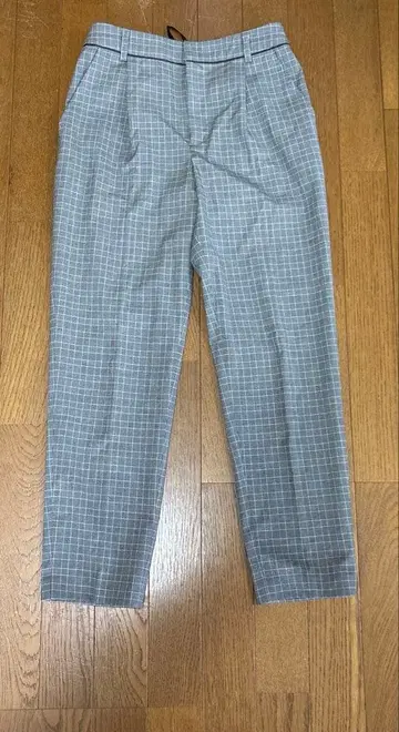 체크 팬츠 7호 그레이 여성용