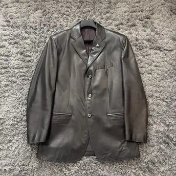 천연 가죽 가죽 자켓 테일러드 블랙 남성용 L