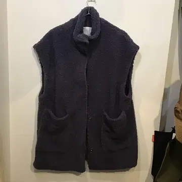 SO 에스오 베스트 보아 베스트 롱 기장 스탠드 카라 겉옷 퍼플