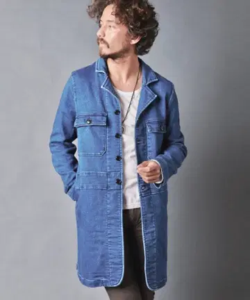 정가 29700엔 마진 니트 데님 샵코트 S