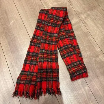 45rpm 울 100% 빨검 체크 머플러