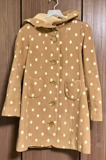 프란슈슈 캔디 도트 무늬 코트 겨울 상품 카멜 색상 / 클리닝 완료