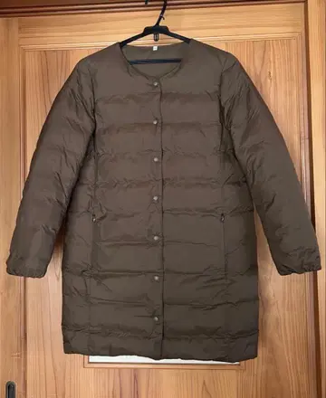 무인양품 경량 포켓터블 다운 코트 미들 기장 올리브 M 사이즈