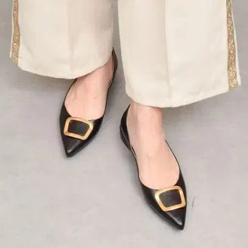 [ 새상품 ] FABIO RUSCONI 로우힐 버클 펌프스