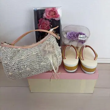 성인식 백 조리 머리 장식 2종류 4점 세트