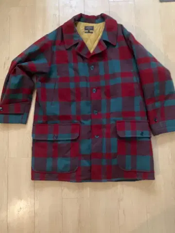 BEAMS 빨간색 그린 체크 자켓 XL