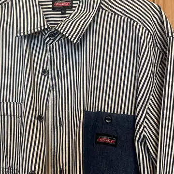 Dickies 스트라이프 두꺼운 소재 긴팔 셔츠