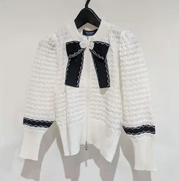 M'S GRACY 엠즈 그레이시 리본 지퍼 니트 가디건