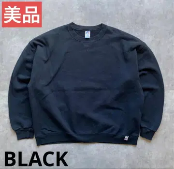 러셀 애슬레틱 맨투맨 무지 블랙 XL 크롭 박스 구제 의류