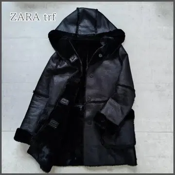 ZARA trf 울트라 웜 페이크 무스탕 코트 리버서블 두툼 블랙 M