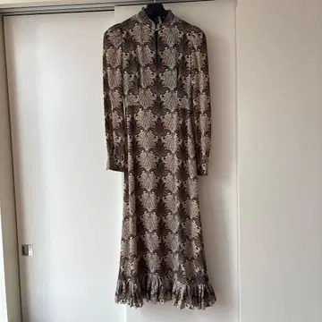 패턴 원피스 롱 원피스 하이넥