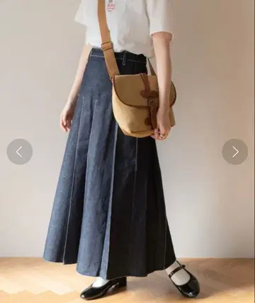 FREAK'S STORE 와이드 플리츠 스커트 데님