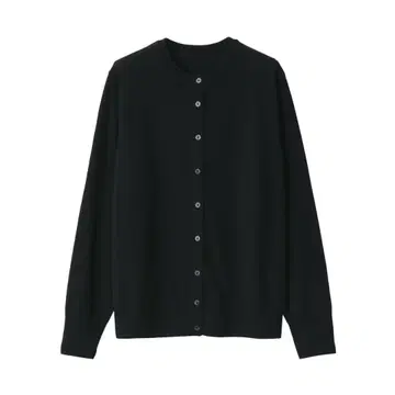 택 포함 새상품 무인양품 워셔블 크루넥 가디건 블랙 XL