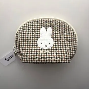 미피 라운드 파우치 퀼팅 체크 COCOART