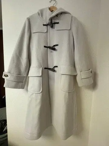 SLOBE IENA 화이트 헤링본 더플 코트