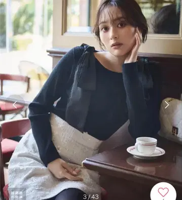 프로포션 바디 드레싱 숄더 리본 리브 니트 블랙