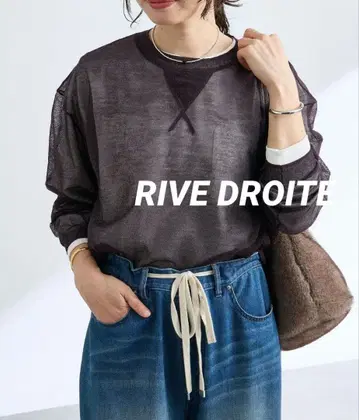 [택 포함 새상품] 리브 드와 오버숄더 시어 니트