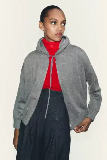 [새상품급 ZARA 2025AW] 니트 후드 스웨트 셔츠