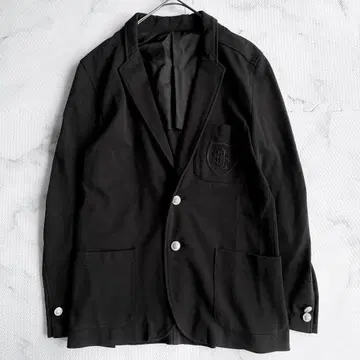 인기 쉽스 블랙 은 버튼 블레이저 M